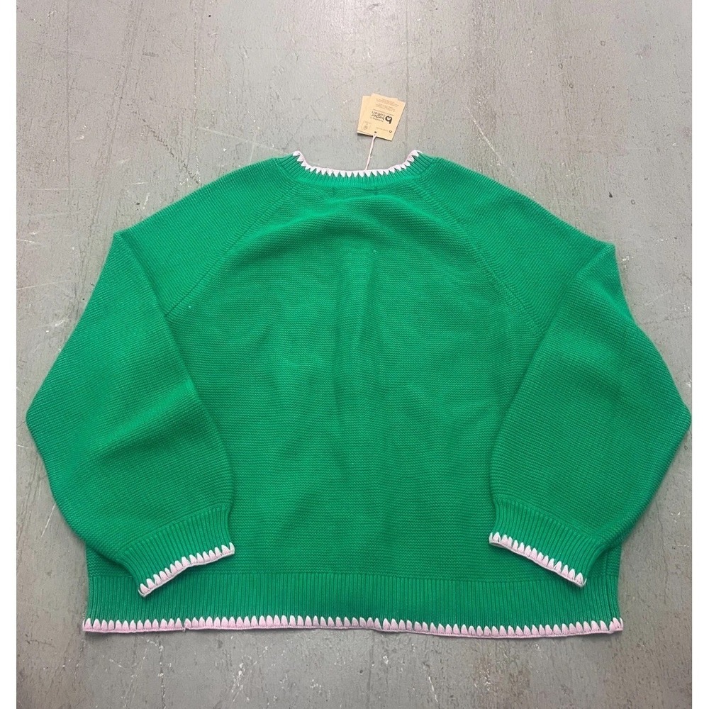Boden Lena Cardigan Womens Large Green Knit Stitch Detail Long Sleeve Cozy NWT - Picture 2 of 11